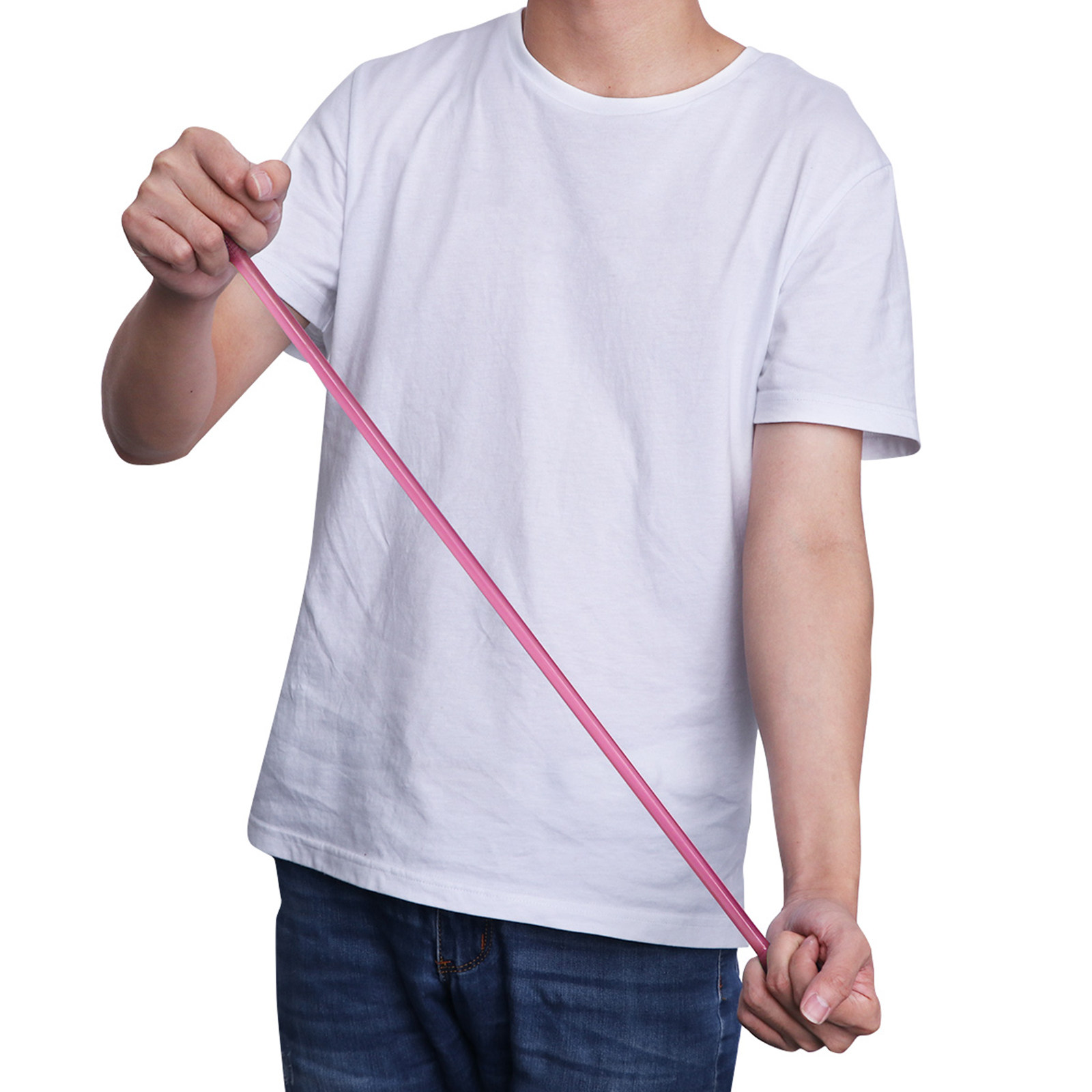 Yoga Fitness Resistance Band - ピンク色のゼリー状素材を使用した、持ち運び可能なヨガ用プルロープ。多機能で、ストレッチやフィットネス、体幹トレーニングに使えるエクスパンダーレジスタンスバンド。