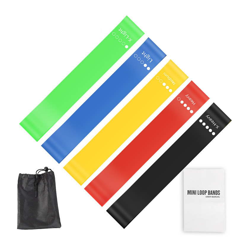 5本セット TPEレジスタンスバンドセット 収納バッグ＆マニ - Yoga Fitness Resistance Band のレビューと価格